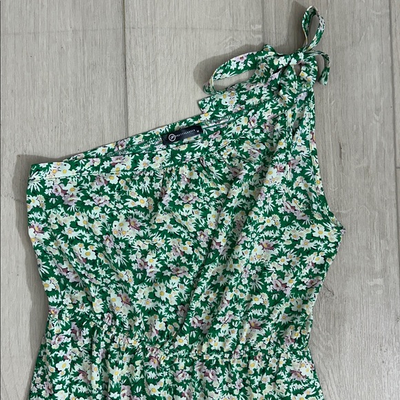 Women's Summer Floral Maxi Dress Knot One Shoulder Sleeveless Ruffle Flowy - Picture 2 of 4